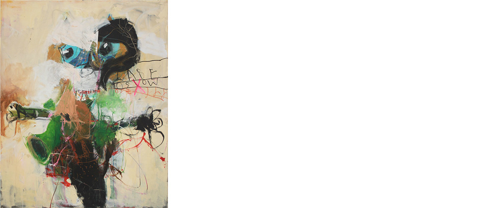 'Ausnahmsweise', Acryl, Mischtechnik/LW, 110 x 90 cm, 4500 €